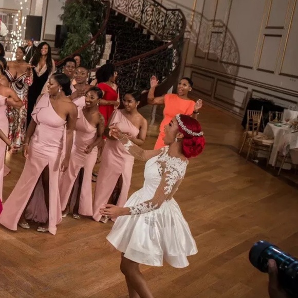 White Lace Cocktail Prom Homecoming Wedding Dress - Picture 4 of 5